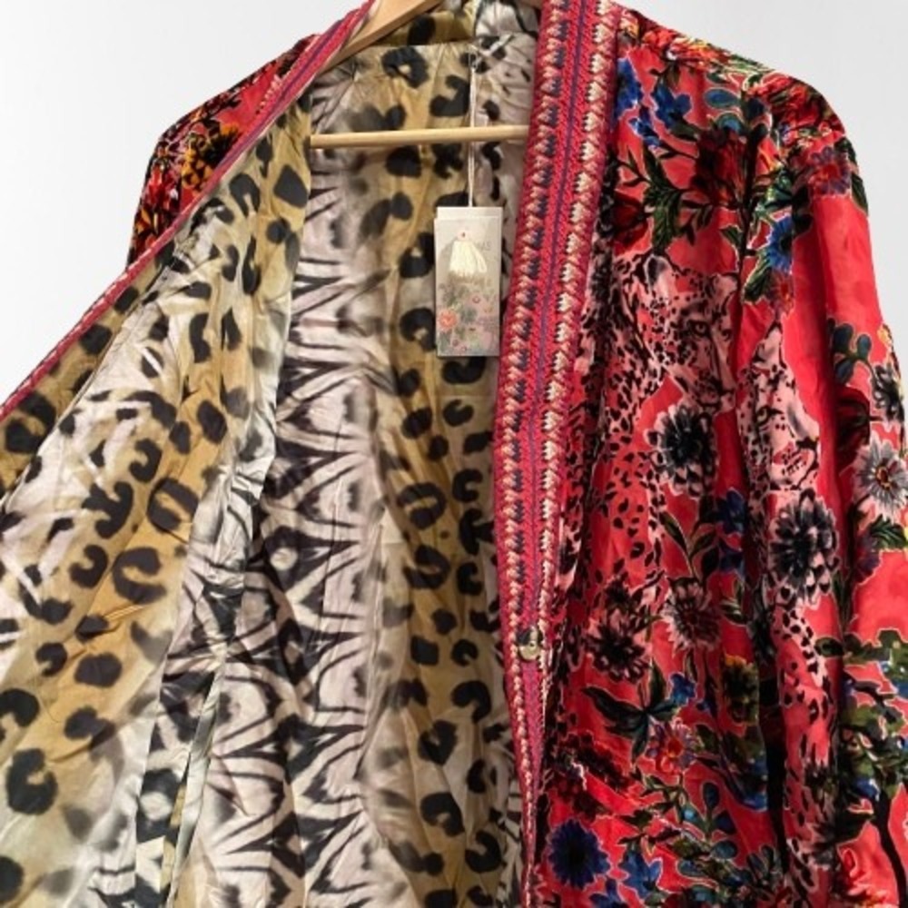 NEW Johnny Was MERHAWI‎ KIMONO Bobcat Reversible Small - Picture 10 of 14